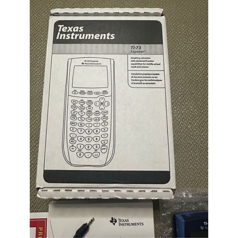 Texas Instruments TI-73 Explorer Graphing Calculator Cover Instructions Charger - Picture 4 of 9